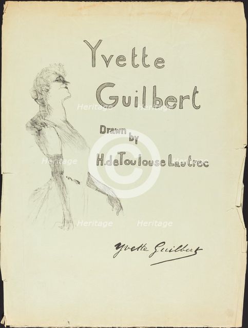 Cover, Yvette Guilbert, 1898. Creator: Henri de Toulouse-Lautrec.