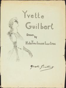 Cover, Yvette Guilbert, 1898. Creator: Henri de Toulouse-Lautrec