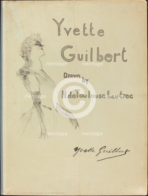 Cover, Yvette Guilbert, 1898. Creator: Henri de Toulouse-Lautrec.