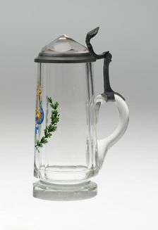 Covered Tankard, Bohemia, c. 1835/45. Creator: Bohemia Glass