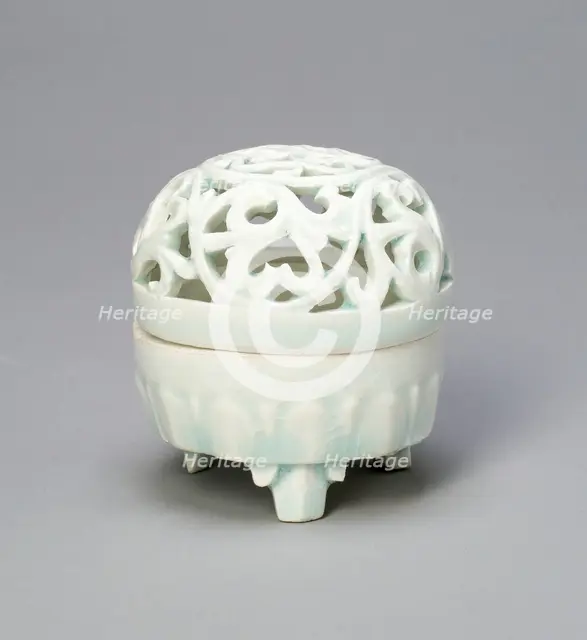 Covered Tripod Incense Burner (Censer) with Foliate Scrolls..., Northern Song dynasty (960-1127). Creator: Unknown.
