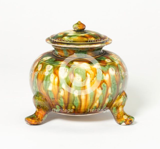 Covered Tripod Jar, Tang dynasty (618-907), first half of 8th century. Creator: Unknown.