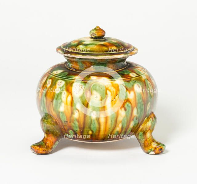 Covered Tripod Jar, Tang dynasty (618-907), first half of 8th century. Creator: Unknown.