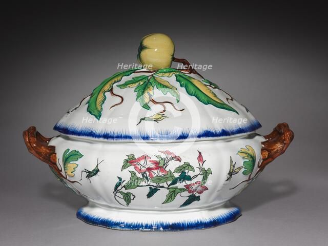 Covered Tureen, c. 1870. Creator: Creil Factory (French); Félix Bracquemond (French, 1833-1914).