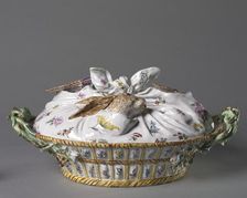 Covered Tureen in the Form of a Basket of Game, c. 1755. Creator: Sceaux Factory (French, active 1748-66)