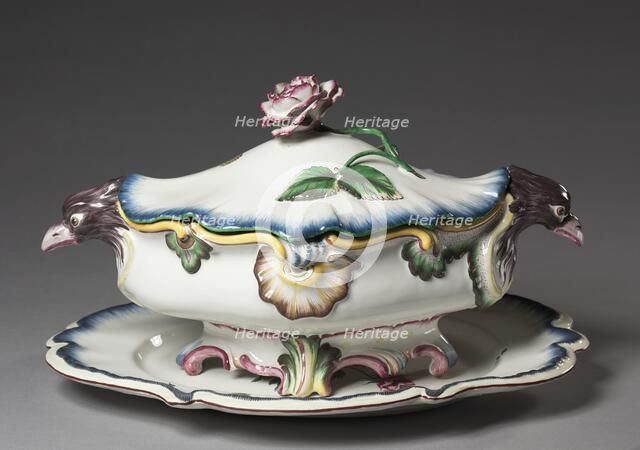 Covered Tureen on Stand, c. 1750. Creator: Strasbourg Factory (French).