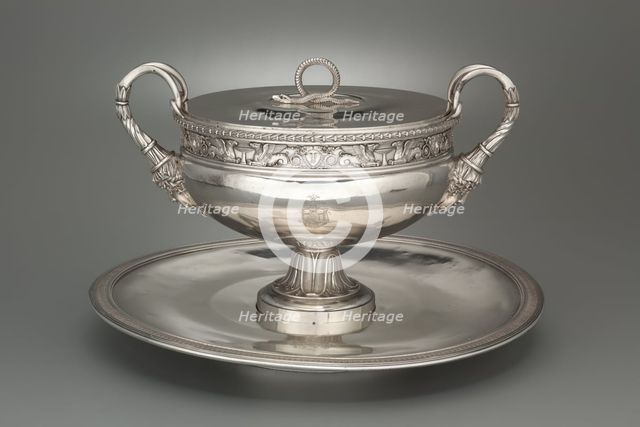Covered Tureen on Stand (Pot à oille), 1797-1798. Creator: Henry Auguste (French, 1759-1816).