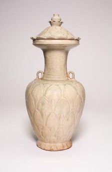 Covered Vase with Lotus Petals Decoration, Northern Song dynasty, late 10th/early 11th century. Creator: Unknown