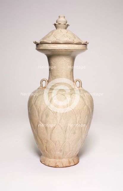 Covered Vase with Lotus Petals Decoration, Northern Song dynasty, late 10th/early 11th century. Creator: Unknown.