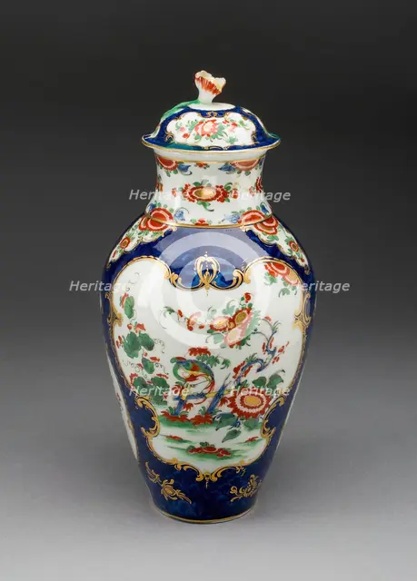 Covered Vase, Worcester, c. 1770. Creator: Royal Worcester.