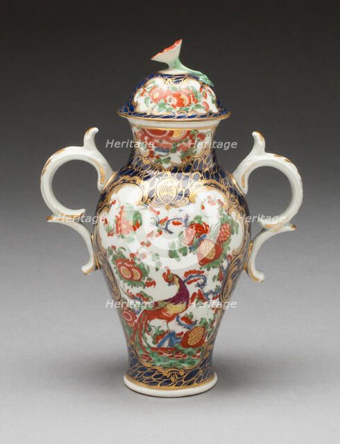 Covered Vase, Worcester, c. 1770. Creator: Royal Worcester.