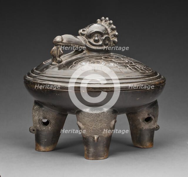 Covered Vessel with the Principal Bird and Peccary Heads, A.D. 200/300. Creator: Unknown.