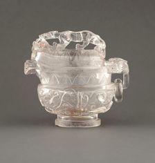 Covered vessel with wood stand, 18th century. Creator: Unknown
