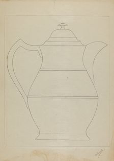 Covered Water Pitcher, 1936. Creator: Mario De Ferrante