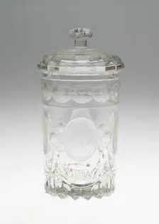 Covered Beaker, Bohemia, c. 1820/25. Creator: Bohemia Glass