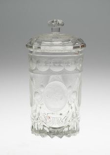 Covered Beaker, Bohemia, c. 1820/25. Creator: Bohemia Glass