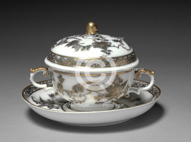 Covered Bowl and Dish, 1730-1740. Creator: Meissen Porcelain Factory (German).
