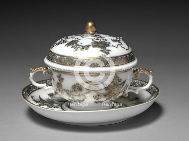 Covered Bowl and Dish, 1730-1740. Creator: Meissen Porcelain Factory (German).