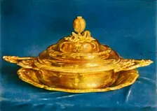 Covered Bowl and Plate 1938. Creator: Unknown
