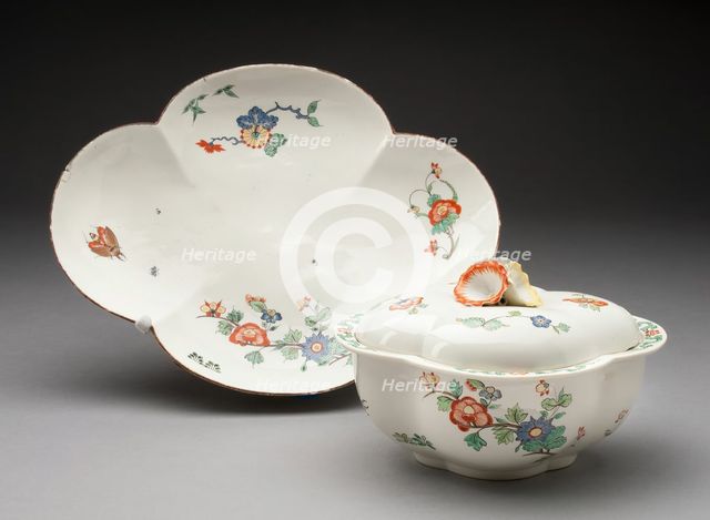Covered Bowl and Stand, Chantilly, c. 1735. Creator: Chantilly Porcelain Manufactory.