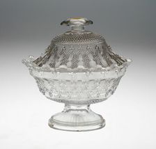 Covered Bowl and Stand, France, c. 1830/60. Creator: Baccarat Glasshouse