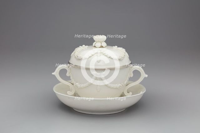 Covered Bowl and Stand, Mennecy, c. 1750. Creator: Mennecy Porcelain Factory.