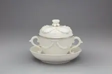 Covered Bowl and Stand, Mennecy, c. 1750. Creator: Mennecy Porcelain Factory