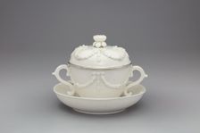 Covered Bowl and Stand, Mennecy, c. 1750. Creator: Mennecy Porcelain Factory