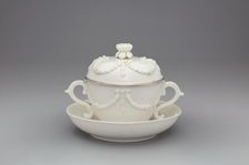 Covered Bowl and Stand, Mennecy, c. 1750. Creator: Mennecy Porcelain Factory