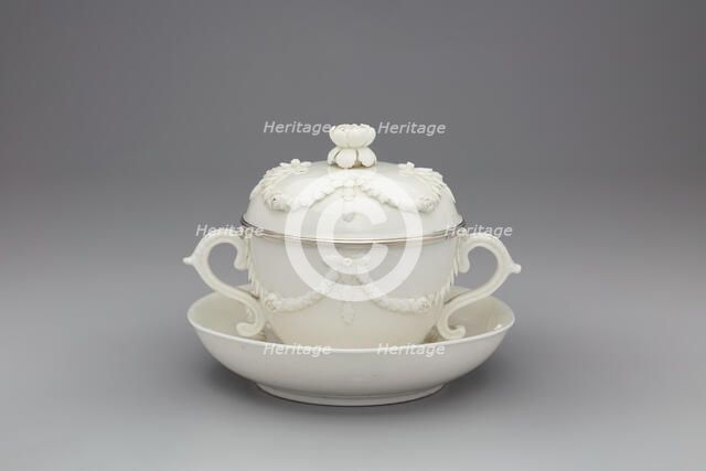Covered Bowl and Stand, Mennecy, c. 1750. Creator: Mennecy Porcelain Factory.