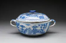 Covered Bowl, Delft, c. 1700. Creator: Delftware