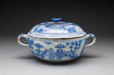 Covered Bowl, Delft, c. 1700. Creator: Delftware
