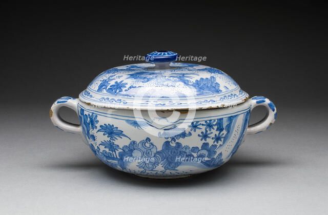 Covered Bowl, Delft, c. 1700. Creator: Delftware.