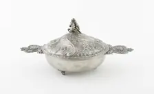 Covered Bowl (Écuelle) with Representations of French Rivers, France, 1878/1892. Creator: Jules-Paul Brateau