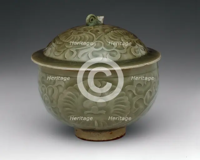 Covered Bowl with Peony Scroll, Northern Song dynasty (960-1127), 11th century. Creator: Unknown.