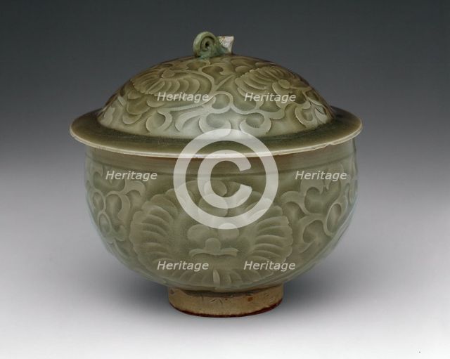 Covered Bowl with Peony Scroll, Northern Song dynasty (960-1127), 11th century. Creator: Unknown.