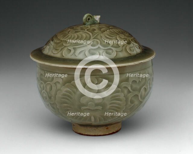 Covered Bowl with Peony Scroll, Northern Song dynasty (960-1127), 11th century. Creator: Unknown.