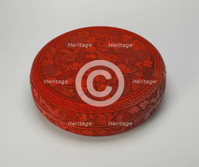Covered Box with Butterflies, Gourds, and..., Qing dynasty, Yongzheng or early Qianlong period. Creator: Unknown.