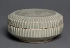 Covered Box with Carved Floral Design: Yaozhou Ware, 1100s. Creator: Unknown