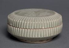 Covered Box with Carved Floral Design: Yaozhou Ware, 1100s. Creator: Unknown