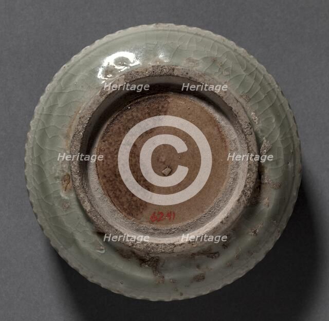 Covered Box with Carved Floral Design: Yaozhou Ware, 1100s. Creator: Unknown.