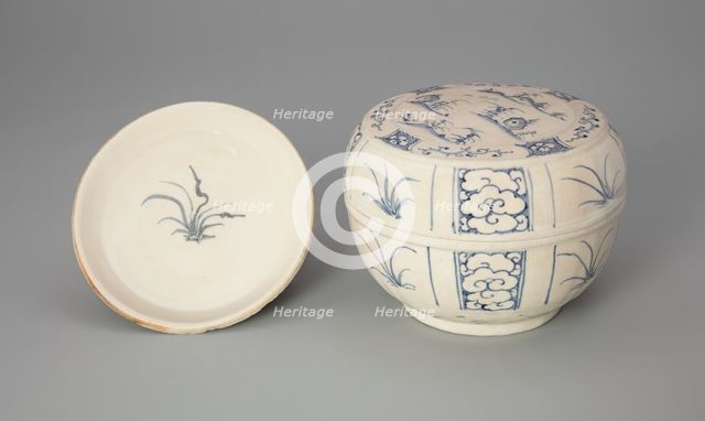 Covered Box with Plant and Cloud Motif, Late 15th/early 16th century. Creator: Unknown.
