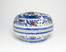 Covered Box with Scholars in a Garden Encricled by..., Ming dynasty, probably Wanli, (1573-1620). Creator: Unknown