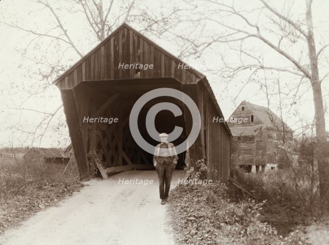Covered Bridge, Trent's Mills, Buckingham County, Virginia, 1933. Creator: Frances Benjamin Johnston.