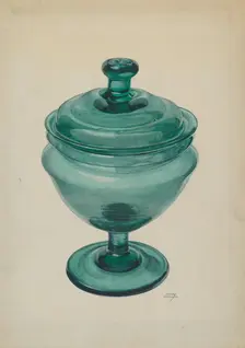 Covered Compote, c. 1940. Creator: Beverly Chichester