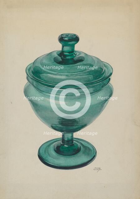 Covered Compote, c. 1940. Creator: Beverly Chichester.