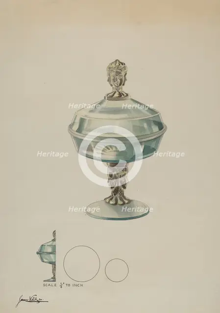 Covered Compote, c. 1936. Creator: James Vail.