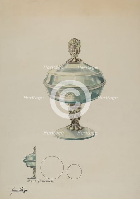 Covered Compote, c. 1936. Creator: James Vail.