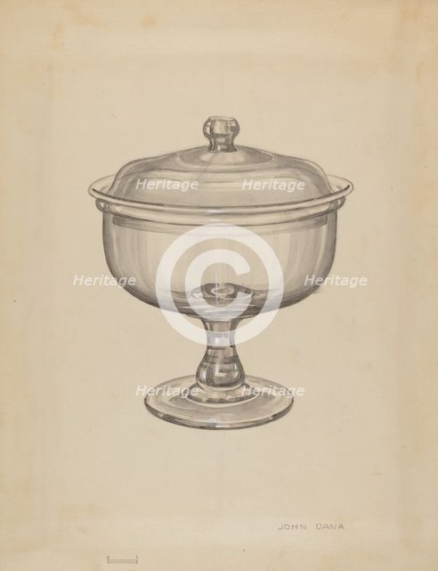 Covered Compote, c. 1936. Creator: John Dana.