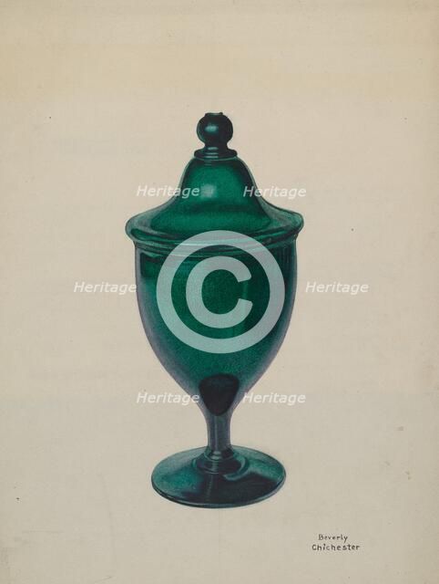 Covered Compote, c. 1939. Creator: Beverly Chichester.